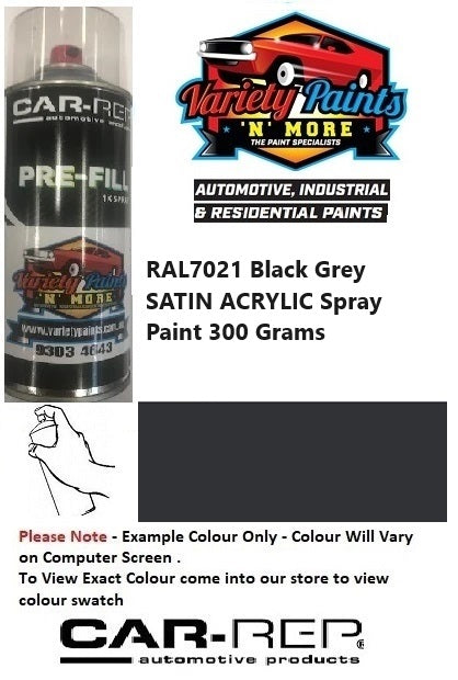 RAL7021 Black Grey Satin ACRYLIC Spray Paint 300 Grams