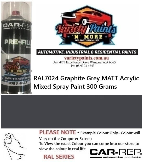 RAL7024 Graphite Grey MATT Acrylic Mixed Spray Paint 300 Grams