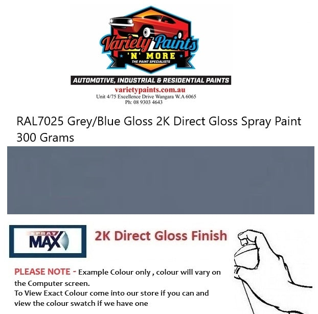 RAL7025 Grey/Blue Gloss 2K Direct Gloss Spray Paint 300 Grams