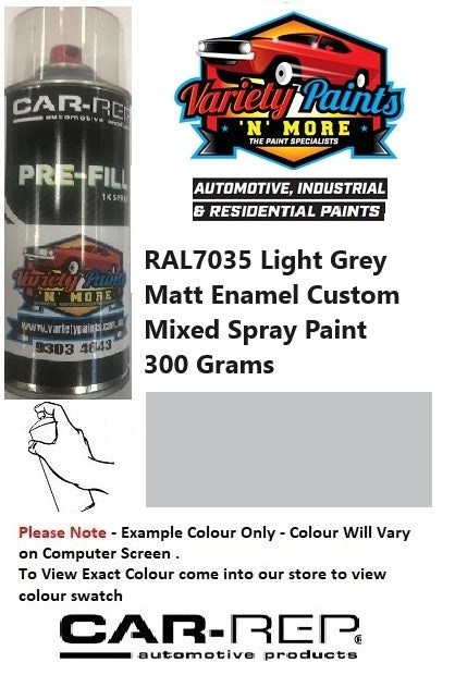 RAL7035 Light Grey MATT Enamel Custom Mixed Spray Paint 300 Grams