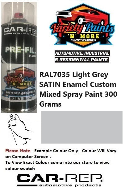 RAL7035 Light Grey SATIN Enamel Custom Mixed Spray Paint 300 Grams
