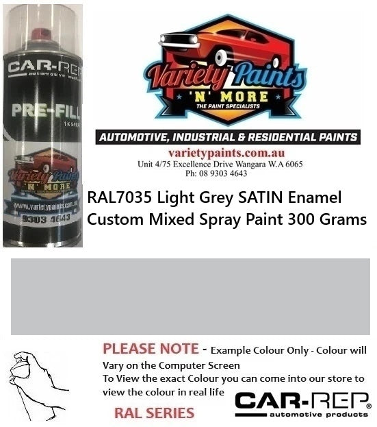 RAL7035 Light Grey SATIN Enamel Custom Mixed Spray Paint 300 Grams