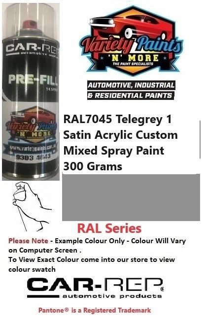 RAL7045 Telegrey 1 SATIN Acrylic Custom Mixed Spray Paint 300 Grams