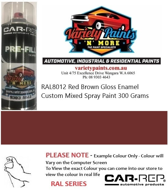 RAL8012 Red Brown Gloss Enamel Custom Mixed Spray Paint 300 Grams