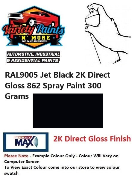 RAL9005 Jet Black 2K Direct Gloss 862 Spray Paint 300 Grams