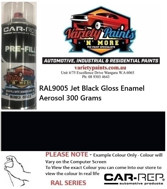 RAL9005 Jet Black Gloss Enamel Aerosol 300 Grams