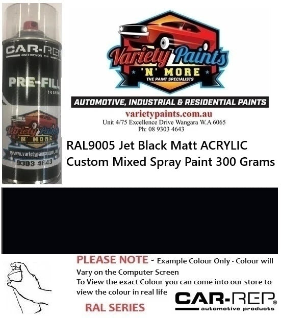 RAL9005 Jet Black Matt Acrylic Aerosol 300 Grams