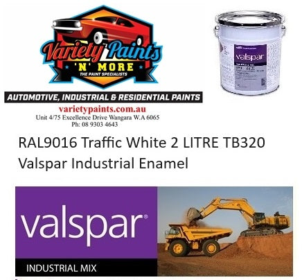 RAL9016 Traffic White 2 LITRE TB320 Valspar Industrial Enamel