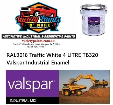 RAL9016 Traffic White 4 LITRE TB320 Valspar Industrial Enamel