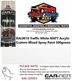 RAL9016 Traffic White MATT Acrylic Custom Mixed Spray Paint 300 grams