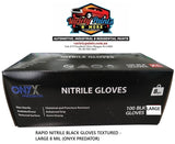 RAPID NITRILE BLACK GLOVES TEXTURED - LARGE 8 MIL (ONYX PREDATOR)