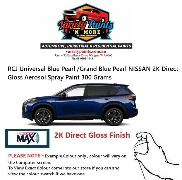 RCJ Universal Blue Pearl /Grand Blue Pearl NISSAN 2K Direct Gloss Aerosol Spray Paint 300 Grams