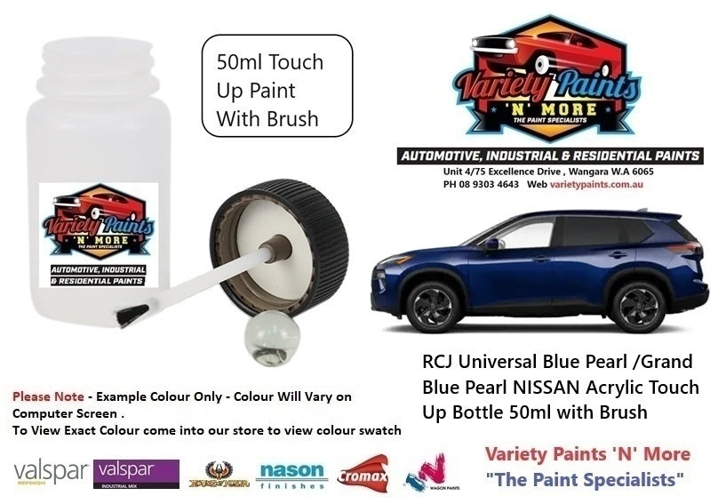 RCJ Universal Blue Pearl /Grand Blue Pearl NISSAN Acrylic Touch Up Bottle 50ml with Brush
