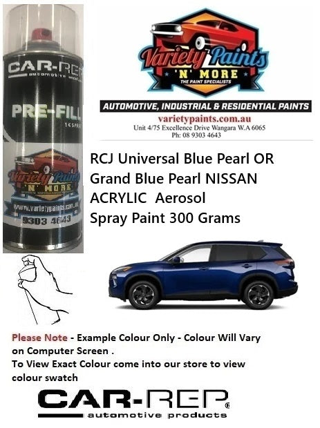 RCJ Universal Blue Pearl /Grand Blue Pearl NISSAN Acrylic Aerosol Spray Paint 300 Grams