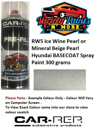 RW5 Ice Wine Pearl or Mineral Beige Pearl Hyundai BASECOAT Spray Paint 300 grams