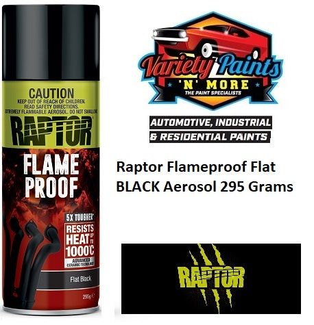 Raptor Flameproof Flat Black Aerosol 295 Grams