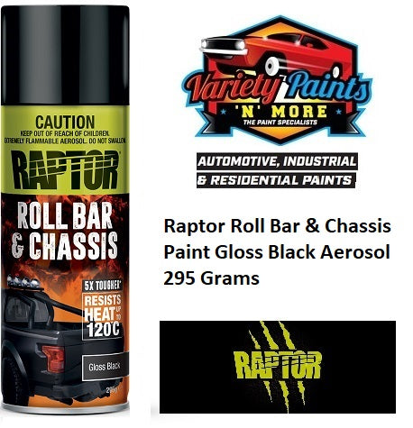 Raptor Roll Bar & Chassis Paint Gloss Black Aerosol 295 Grams