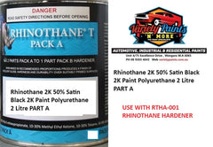 Rhinothane 2K 50% Satin Black 2K Paint Polyurethane 2 Litre PART A