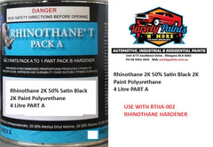 Rhinothane 2K 50% Satin Black 2K Paint Polyurethane 4 Litre PART A