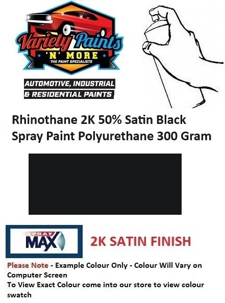 Rhinothane 2K 50% Satin Black Spray Paint Polyurethane 300 Gram RTSB50-A