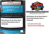 Rhinothane 2K Jet Gloss Black 4 Litres Polyurethane Part A RTGB-004