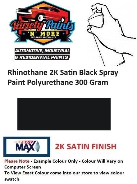 Rhinothane 2K Satin Black Spray Paint Polyurethane 300 Gram RTSB-A