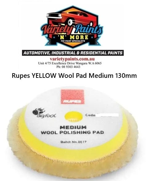 Rupes YELLOW Wool Pad Medium 130mm