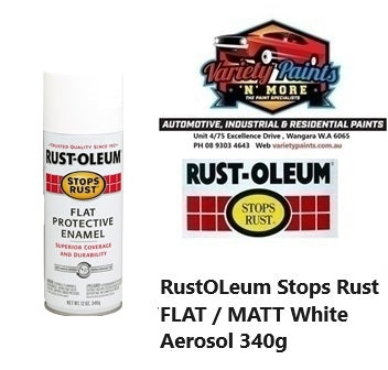 RustOLeum Stops Rust FLAT / MATT White Aerosol 340g