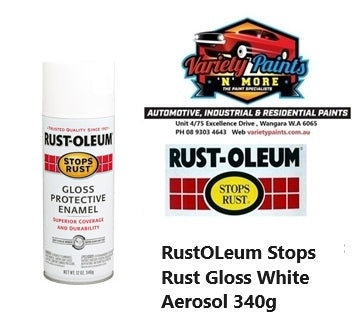 RustOLeum Stops Rust Gloss White Aerosol 340g