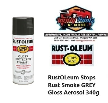 RustOLeum Stops Rust Smoke GREY Gloss Aerosol 340g