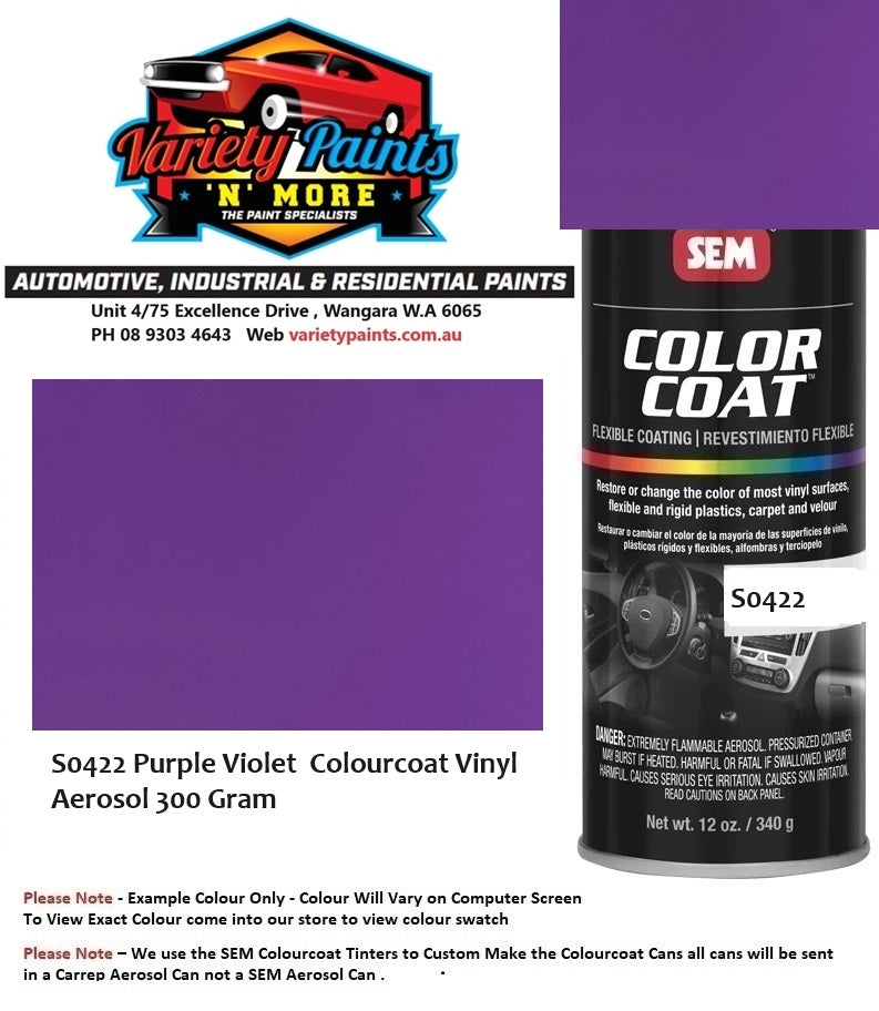 S4022 Purple Violet  Colourcoat Vinyl Aerosol 300 Gram