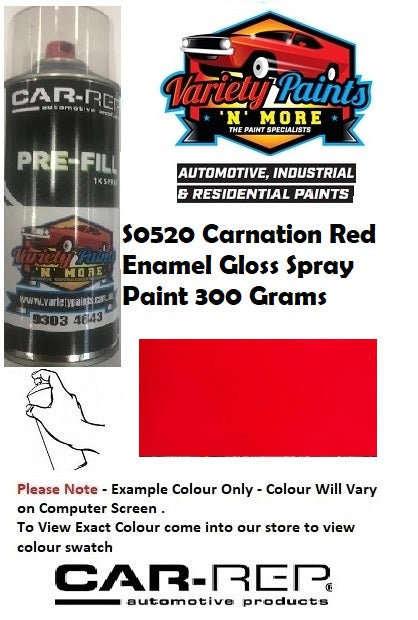 S0520 Carnation Red Enamel Gloss Spray Paint 300 Grams