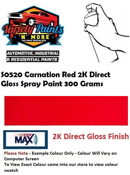 S0520 Carnation Red 2K Direct Gloss Spray Paint 300 Grams