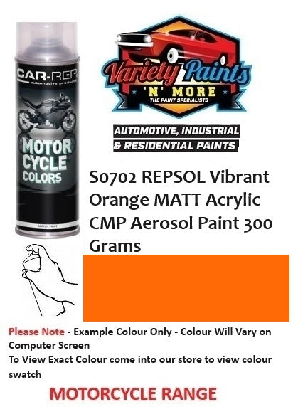 S0702 REPSOL Vibrant Orange MATT Acrylic CMP Aerosol Paint 300 Grams
