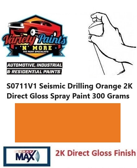 S0711V1 Seismic Drilling Orange 2K Direct Gloss Paint 300 Grams 1IS 48a