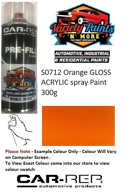 S0712 Orange GLOSS ACRYLIC spray Paint 300g
