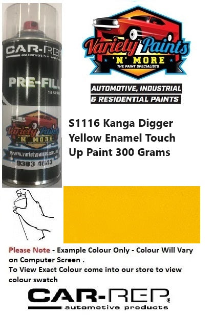 S1116 Kanga Digger Yellow Enamel Touch Up Paint 300 Grams