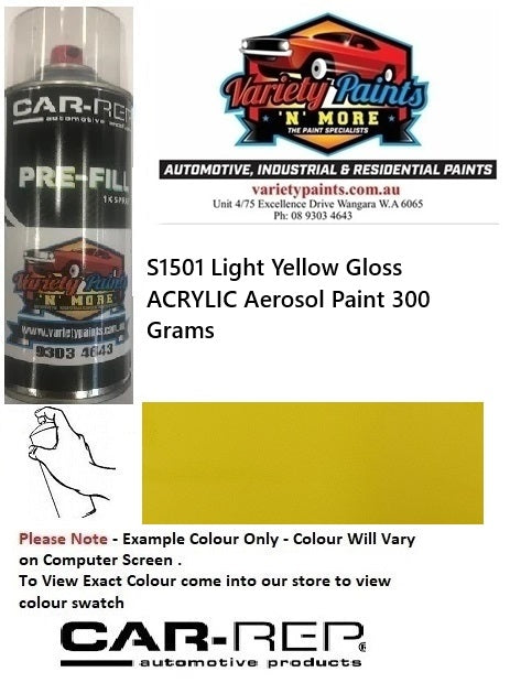 S1501 Light Yellow Gloss ACRYLIC Aerosol Paint 300 Grams