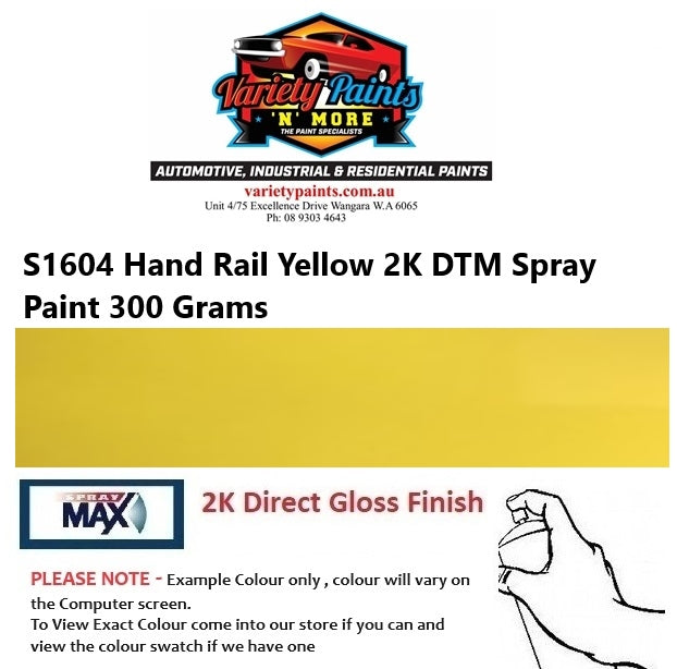 S1604 Hand Rail Yellow 2K DTM Spray Paint 300 Grams