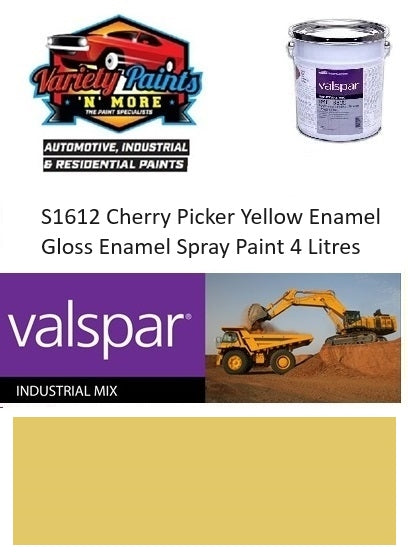 S1612 Cherry Picker Yellow Enamel Gloss Enamel Spray Paint 4 Litres