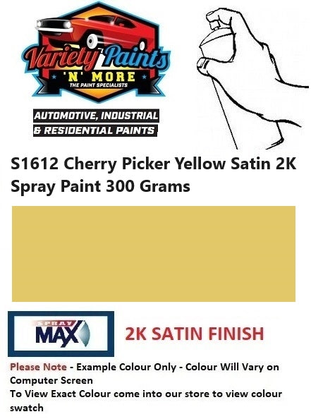 S1612 Cherry Picker Yellow Satin 2K Spray Paint 300 Grams 1IS 18A