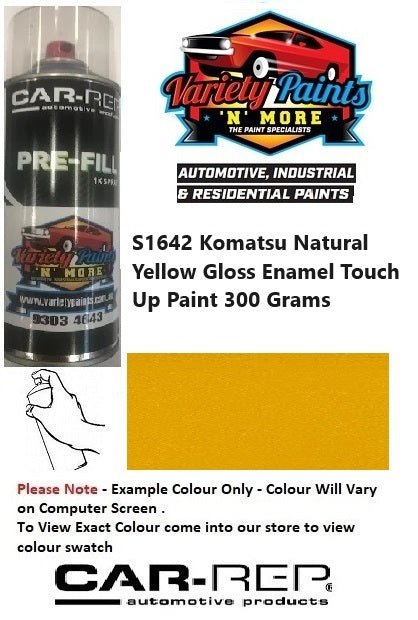 S1642 Komatsu Natural Yellow Gloss Enamel Touch Up Paint 300 Grams