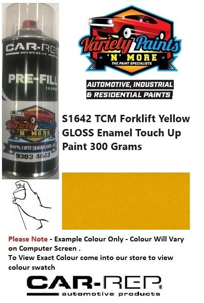 S1642 TCM Forklift Yellow GLOSS Enamel Touch Up Paint 300 Grams