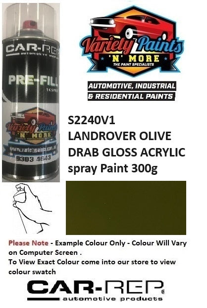 S2240V1 LANDROVER OLIVE DRAB GLOSS ACRYLIC spray Paint 300g