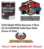 S226 Bright White Basecoat 2 Litres S2-26 SHIMRIN2  Solid Base Kolor House of Kolor®