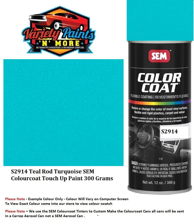 S2914 Teal Rod Turquoise SEM Colourcoat Touch Up Paint 300 Grams