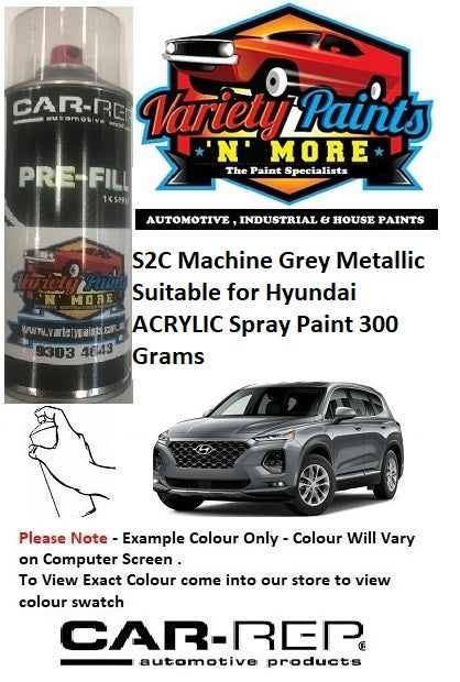 S2C Machine Grey Metallic Suitable for Hyundai Acrylic Spray Paint 300 Grams