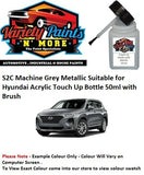 S2C Machine Grey Metallic Suitable for Hyundai Acrylic Touch Up Bottle 50ml with Brush