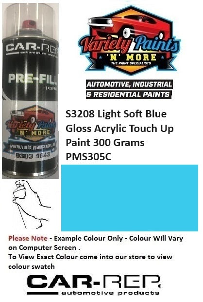 S3208 Light Soft Blue GLOSS Acrylic Touch Up Paint 300 Grams PMS305C