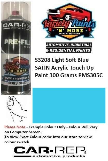 S3208 Light Soft Blue SATIN Acrylic Touch Up Paint 300 Grams PMS305C
